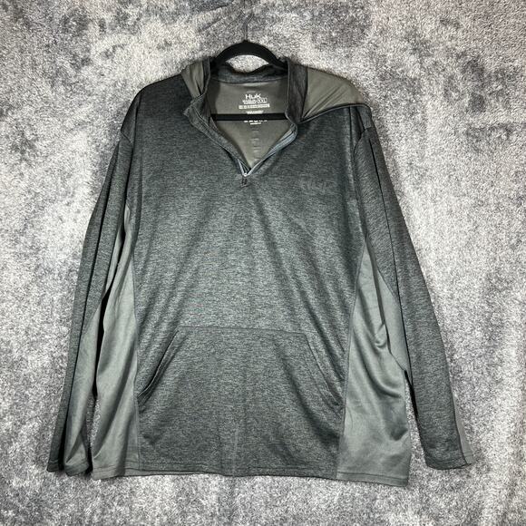 Huk Sweatshirt 2XL Black Performance Fishing Outdoor Hiking Sweater Casual - Picture 1 of 8